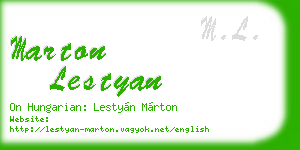 marton lestyan business card